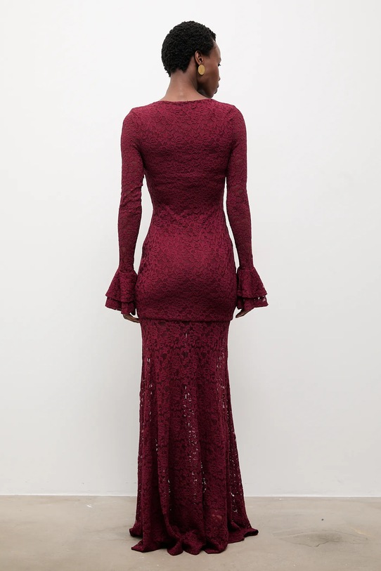 Odzież Answear.LAB sukienka 23451-1.fak bordowy