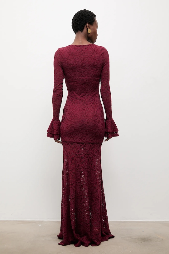 Odzież Answear.LAB sukienka 23451-1.fak bordowy