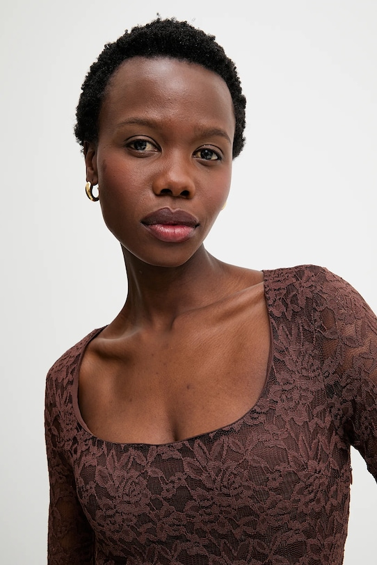 Answear.LAB sukienka 23451-1.fak brązowy