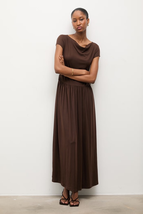 Answear.LAB sukienka 661793.hak brązowy WS26