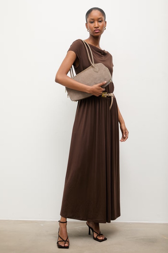 Answear.LAB sukienka brązowy 661793.hak