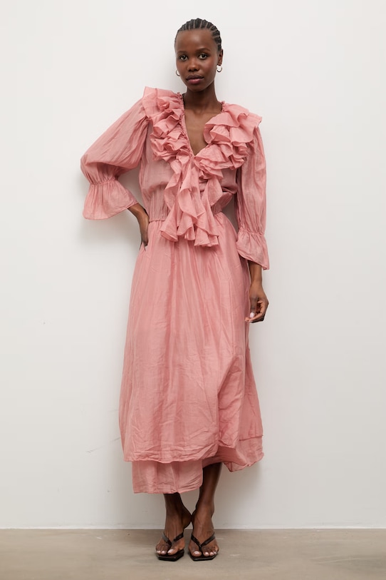 Answear.LAB rozšířené šaty s lyocellem AB390.isr oranžová WS26