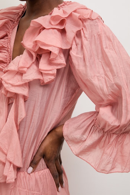 Answear.LAB rozšířené šaty s lyocellem AB390.isr oranžová