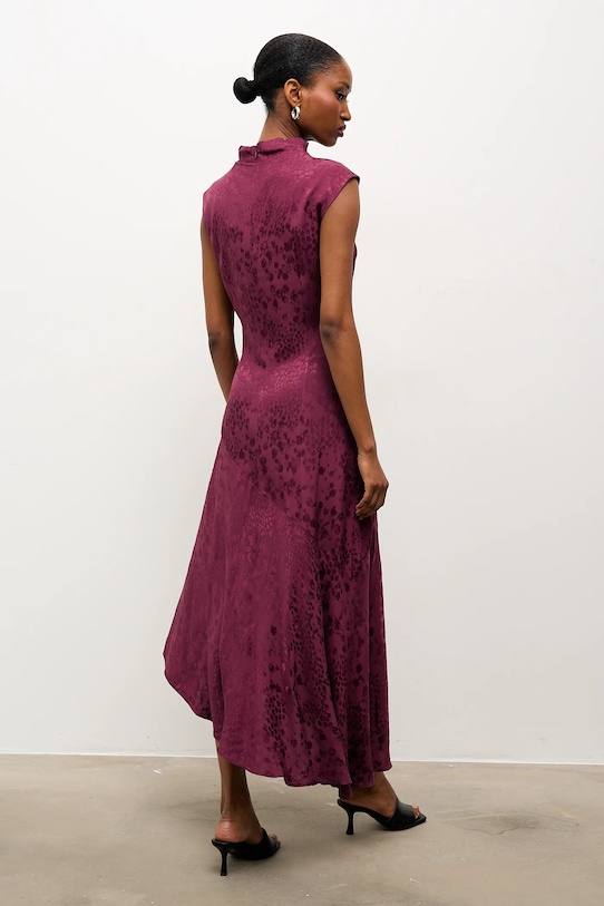 Odzież Answear.LAB sukienka naar.1.tok bordowy