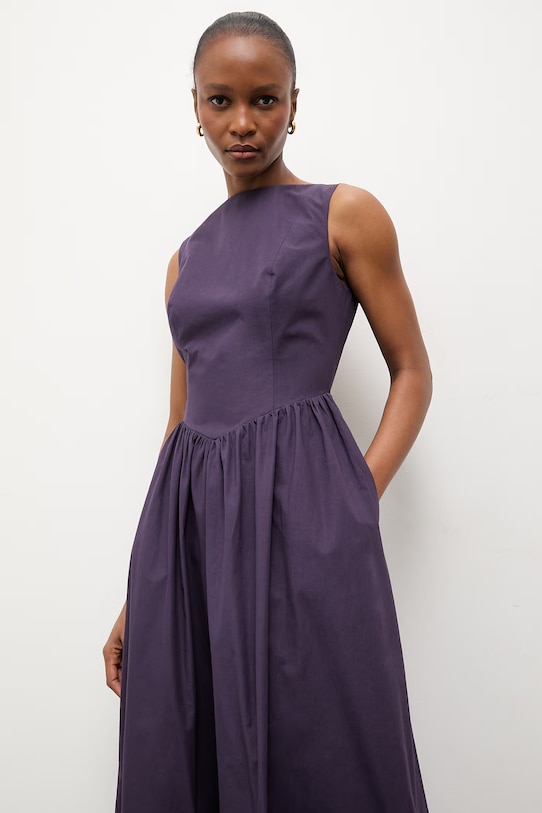 Answear.LAB sukienka bawełniana fioletowy WS26-SUD096