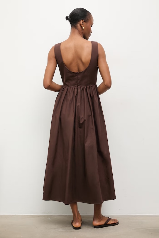 Answear.LAB sukienka bawełniana WS26-SUD096 brązowy WS26