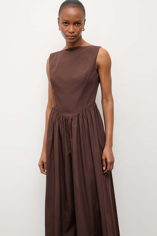 Odzież Answear.LAB sukienka bawełniana WS26-SUD096 brązowy