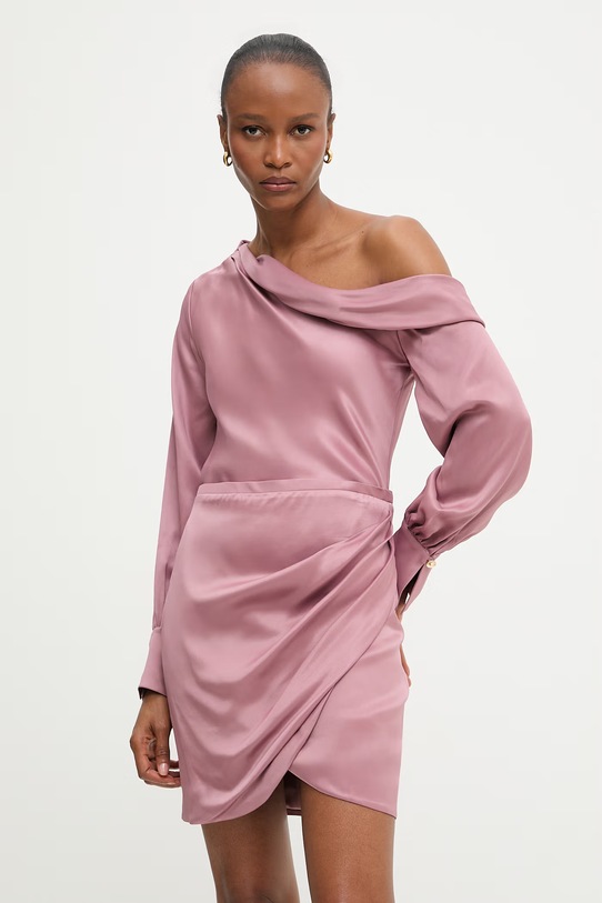 Answear.LAB sukienka letnia różowy WS26-SUD102