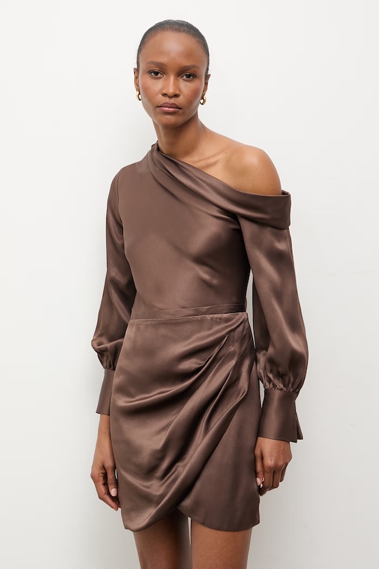 Answear.LAB sukienka letnia WS26-SUD102 brązowy WS26