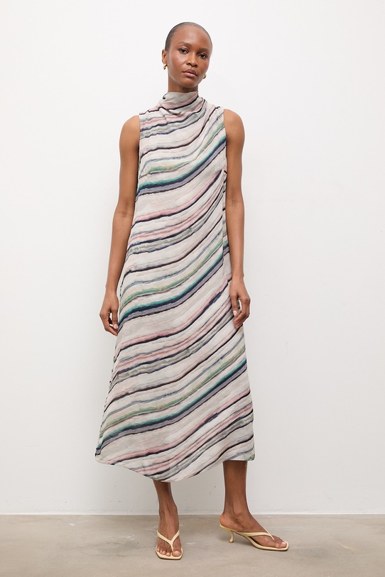 Answear.LAB sukienka z wiskozy WS26-SUD104 beżowy WS26