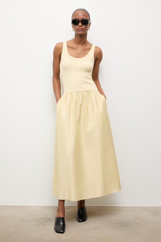 Answear.LAB sukienka letnia bawełniana żółty WS26-SUD106