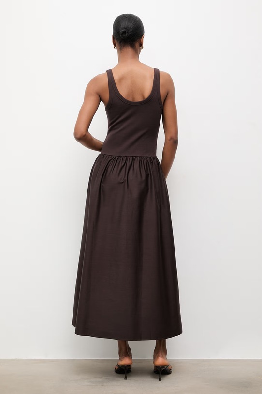 Odzież Answear.LAB sukienka letnia bawełniana WS26-SUD106 brązowy