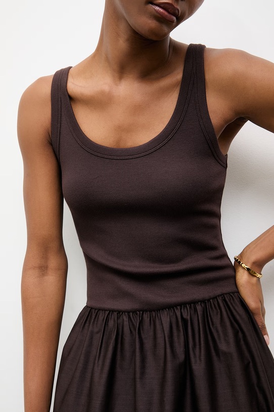 Answear.LAB sukienka letnia bawełniana WS26-SUD106 brązowy