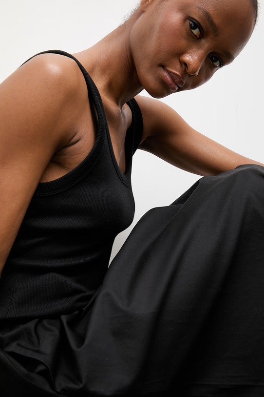 Answear.LAB sukienka letnia bawełniana czarny WS26-SUD106