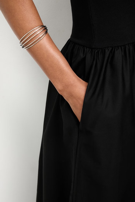 Answear.LAB sukienka letnia bawełniana WS26-SUD106 czarny