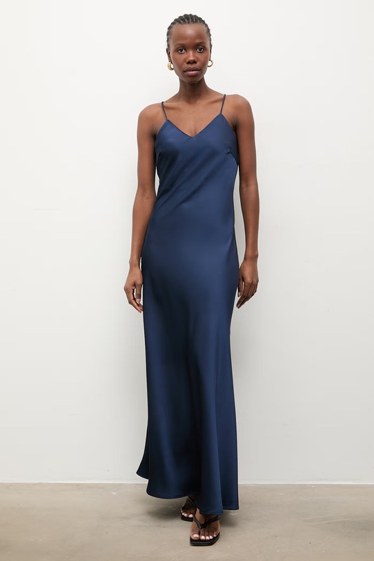 Answear.LAB sukienka bieliźniana WS26-SUD108 granatowy WS26