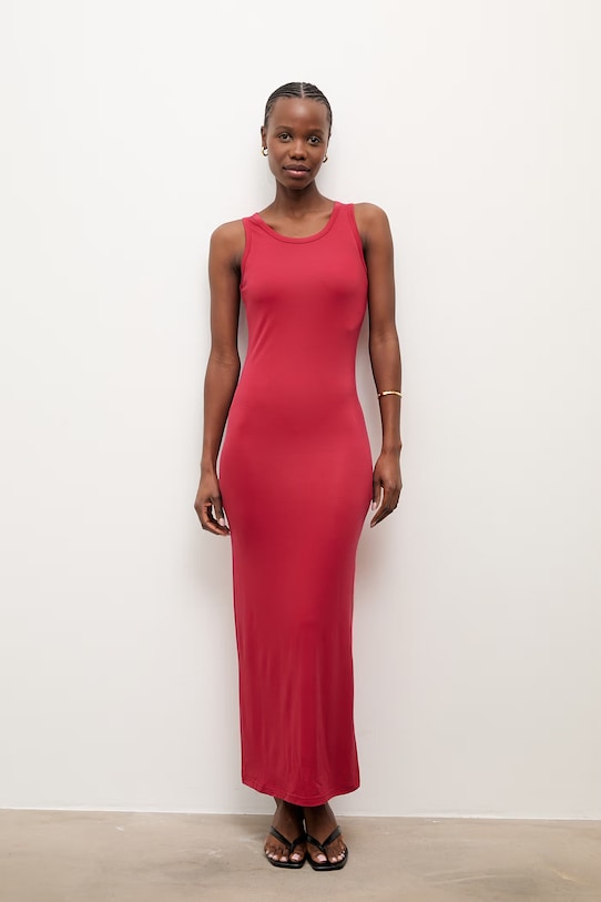 Answear.LAB sukienka z wiskozy WS26-SUD109 czerwony WS26