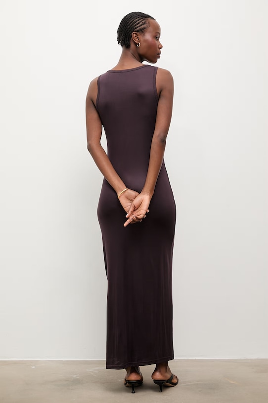 Odzież Answear.LAB sukienka z wiskozy WS26-SUD109 brązowy