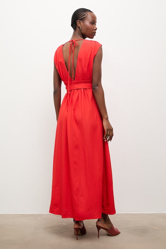 Answear.LAB sukienka letnia z wiskozy czerwony WS26-SUD110