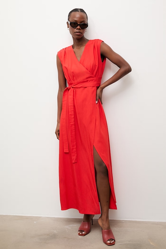 Answear.LAB sukienka letnia z wiskozy WS26-SUD110 czerwony WS26