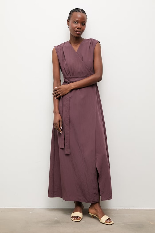 Answear.LAB rochie de vară cu vâscoză WS26-SUD110 maro WS26