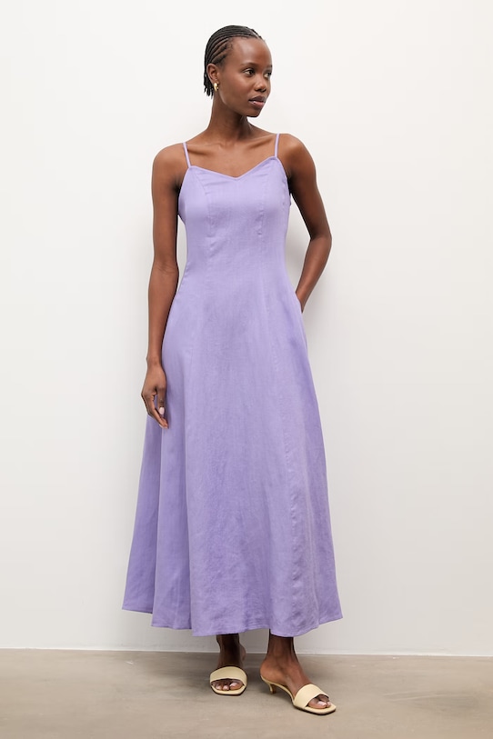 Answear.LAB sukienka letnia z lnem WS26-SUD111 fioletowy WS26