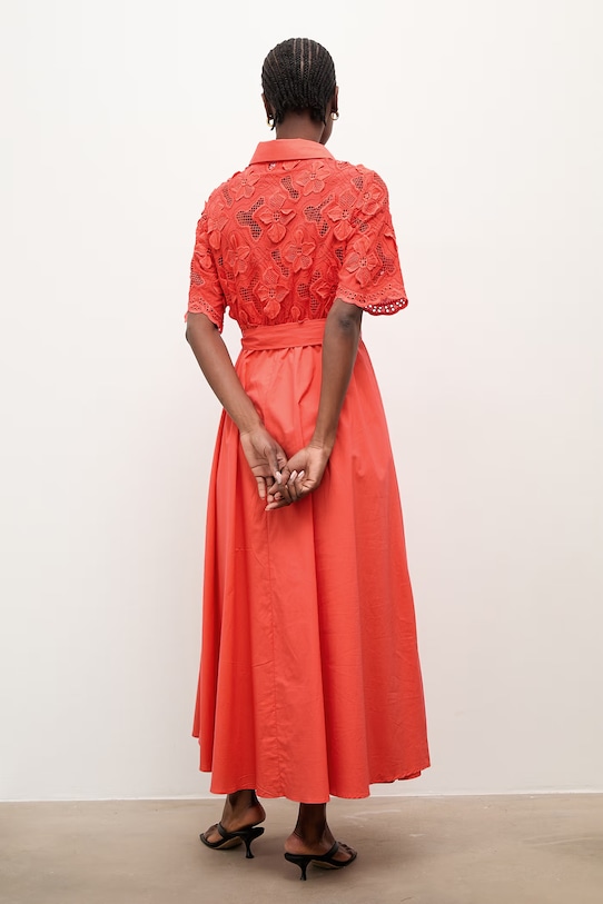 Ρούχα Answear.LAB Φόρεμα φαρδύ βαμβακερό WS26-SUD112 κόκκινο