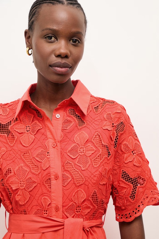 Answear.LAB Φόρεμα φαρδύ βαμβακερό κόκκινο WS26-SUD112