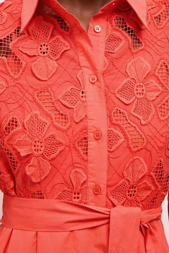 Answear.LAB Φόρεμα φαρδύ βαμβακερό WS26-SUD112 κόκκινο