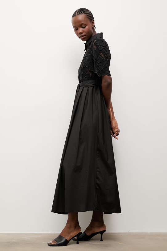 Answear.LAB rochie evazată din bumbac WS26-SUD112 negru WS26