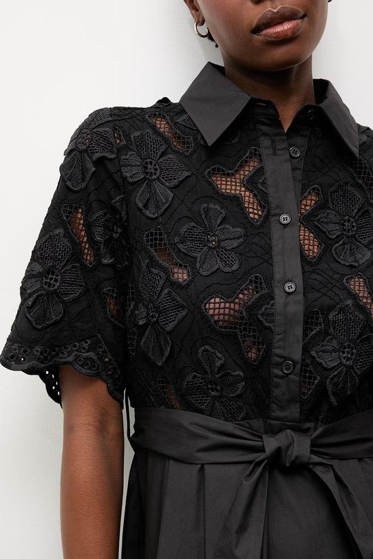 Answear.LAB rochie evazată din bumbac WS26-SUD112 negru