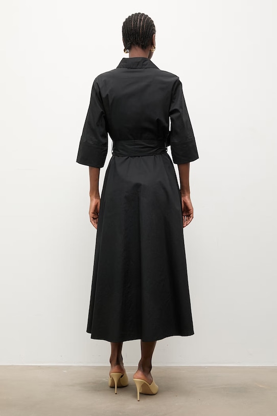 Ρούχα Answear.LAB φόρεμα βαμβακερό WS26-SUD118 μαύρο