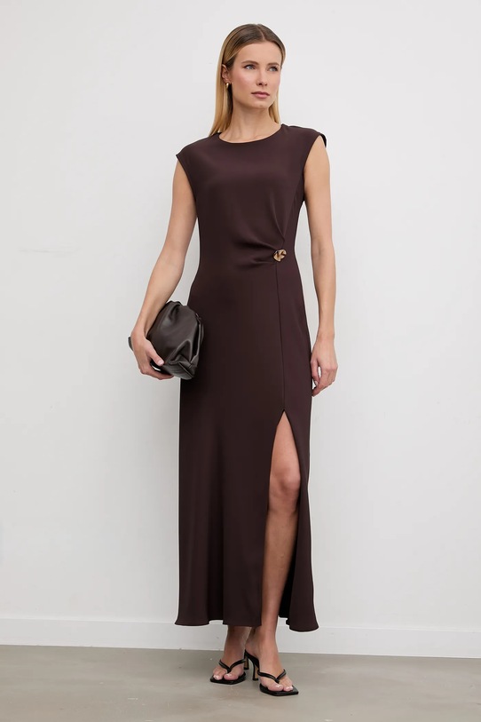 Answear.LAB sukienka z elastanem brązowy ab1321.isr