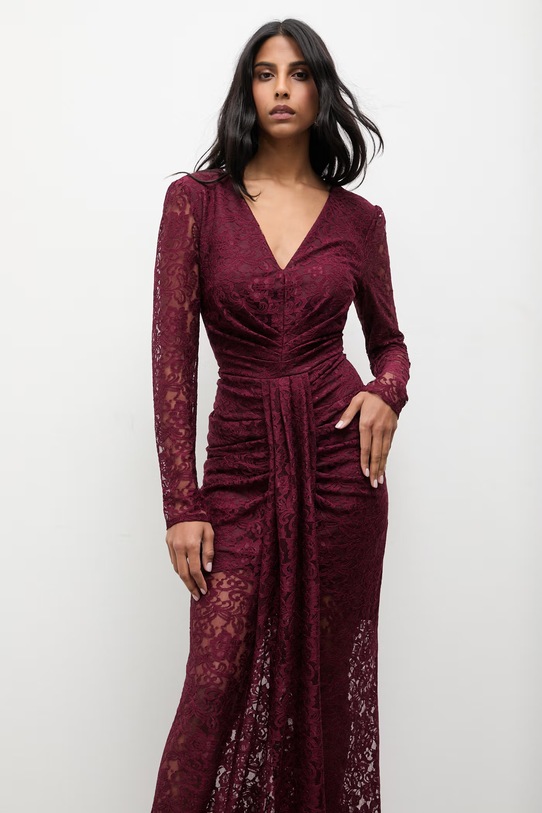 Answear.LAB sukienka 58338.tok bordowy WS26