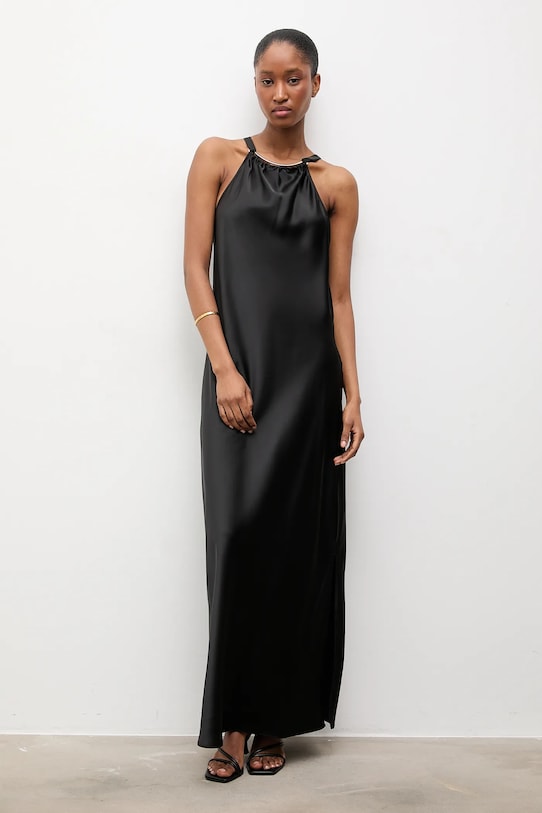 Answear.LAB sukienka tkanina czarny 57524.tok