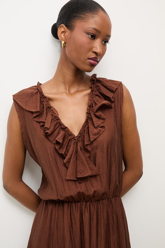 Answear.LAB sukienka letnia z lyocellem WS26-SUD125 brązowy