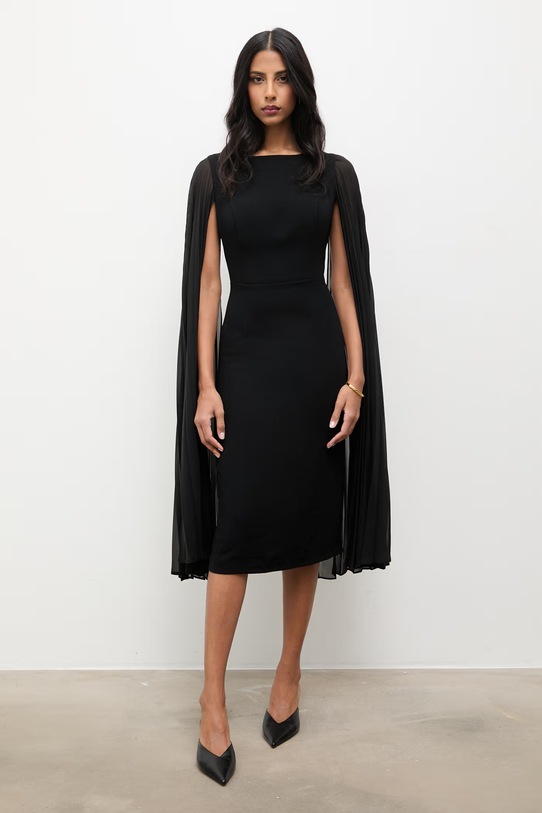 Answear.LAB sukienka tkanina czarny 50935.tok