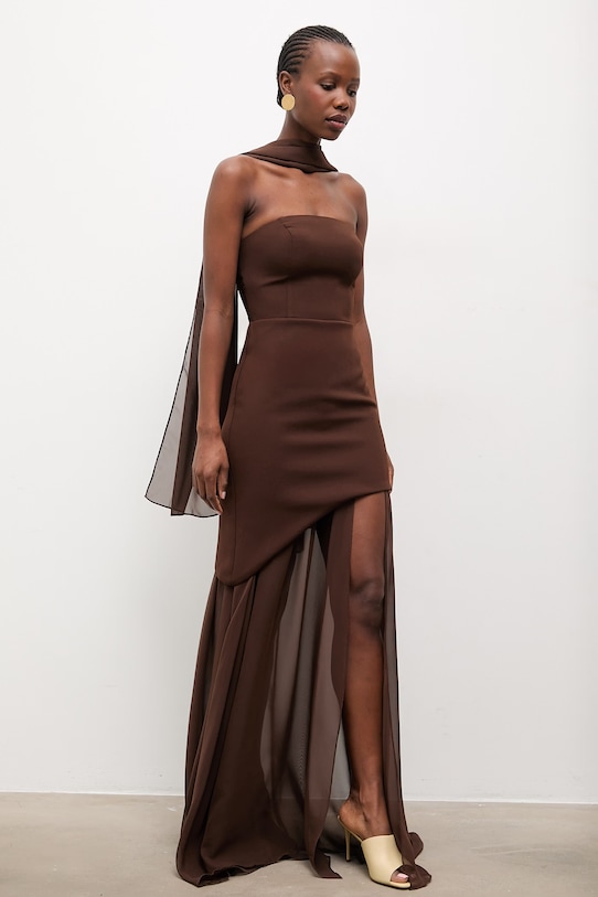 Answear.LAB sukienka 2390.tok brązowy WS26