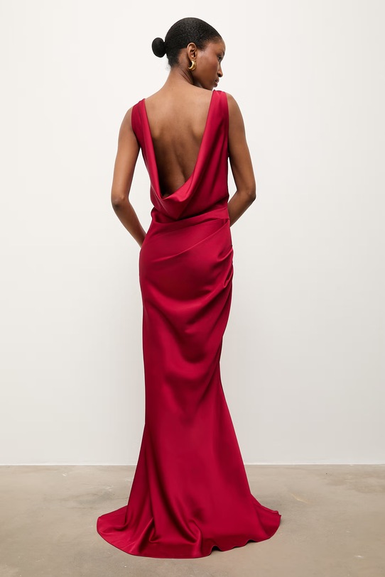 Answear.LAB sukienka empire czerwony WS26-SUD136