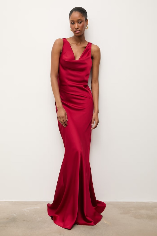 Answear.LAB sukienka empire WS26-SUD136 czerwony WS26