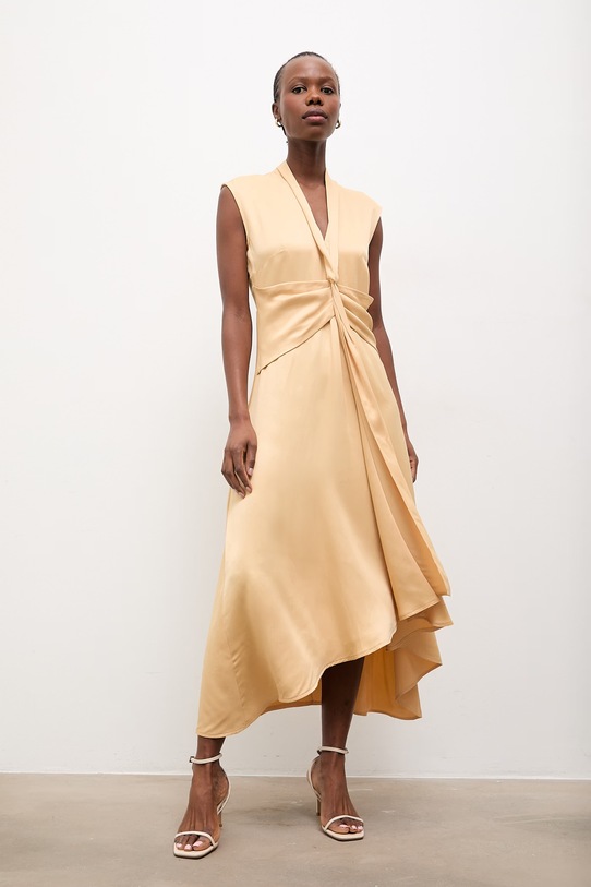 Answear.LAB sukienka rozkloszowany żółty EL2960