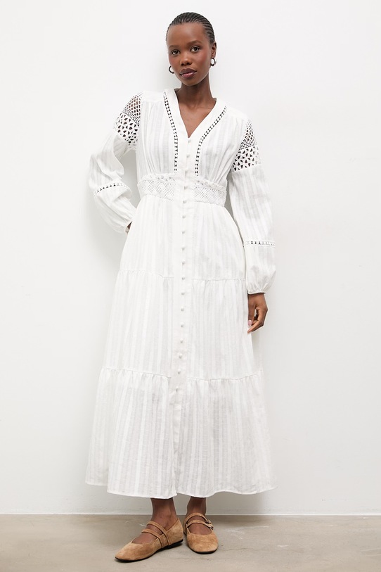 Answear.LAB sukienka bawełniana 81045-1.fak biały WS26