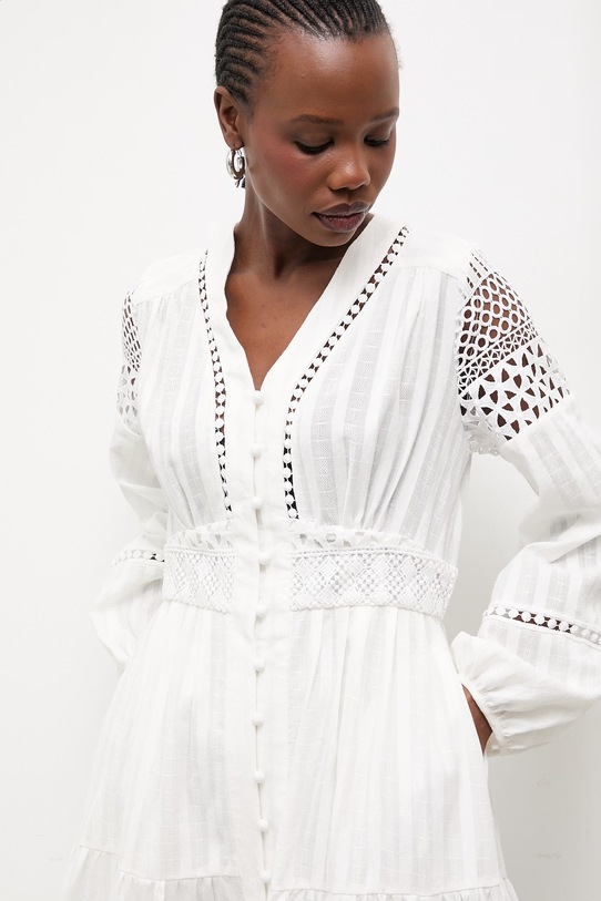 Answear.LAB sukienka bawełniana biały 81045-1.fak