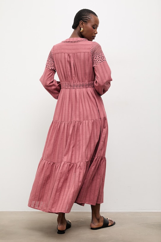 Odzież Answear.LAB sukienka bawełniana 81045-1.fak różowy