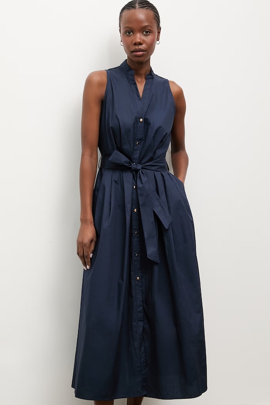 Answear.LAB sukienka bawełniana granatowy WS26-SUD151