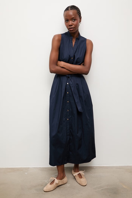 Answear.LAB sukienka bawełniana WS26-SUD151 granatowy WS26