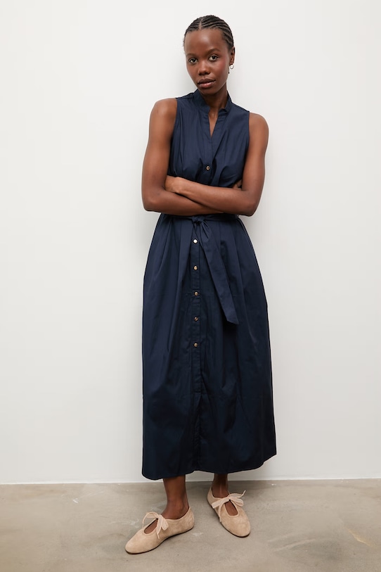 Answear.LAB sukienka bawełniana WS26-SUD151 granatowy WS26