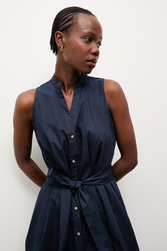 Answear.LAB sukienka bawełniana granatowy WS26-SUD151