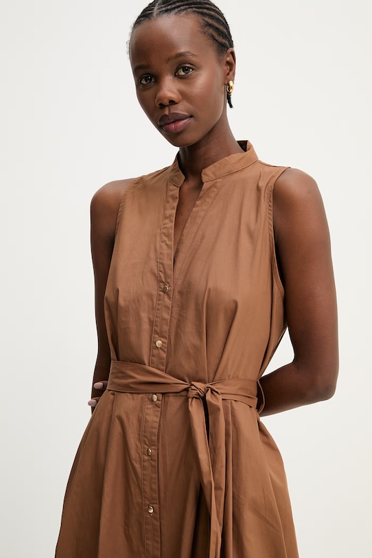 Answear.LAB sukienka bawełniana brązowy WS26-SUD151