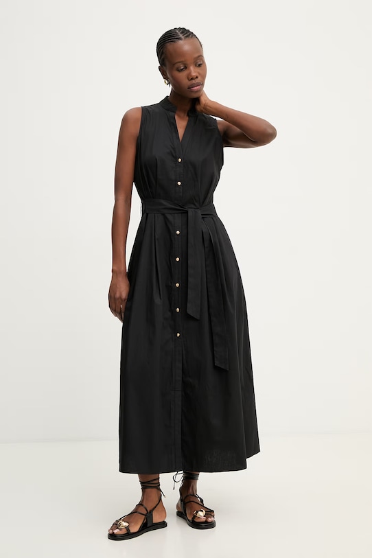 Answear.LAB sukienka bawełniana czarny WS26-SUD151